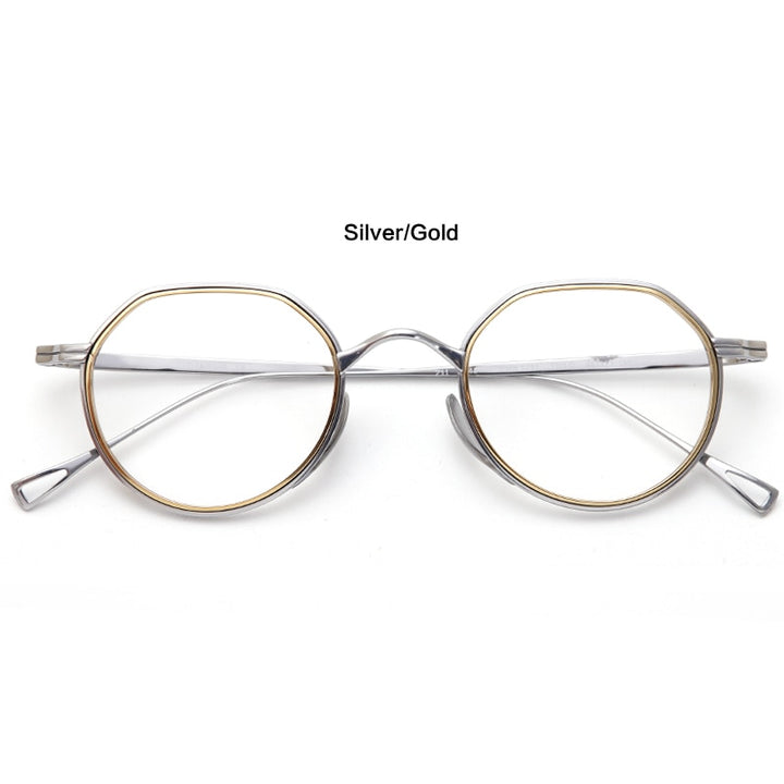 Muzz Unisex Full Rim Round Square Titanium Acetate Eyeglasses 1231 Full Rim Muzz C2