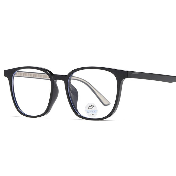 Reven Jate Unisex Full Rim Square Tr 90 Acetate Eyeglasses 81245 Full Rim Reven Jate black-golden