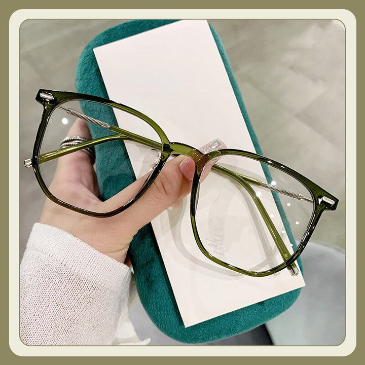 CCspace Unisex Full Rim Large Square Acetate Alloy Reading Glasses 55433 Reading Glasses CCspace China 0 Green
