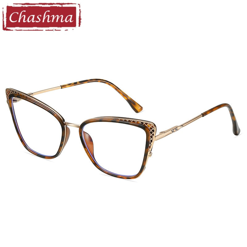 Chashma Women's Full Rim Cat Eye TR 90 Titanium Frame Eyeglasses 1525 Full Rim Chashma