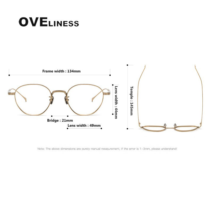 Oveliness Unisex Full Rim Round Titanium Eyeglasses 163 Full Rim Oveliness