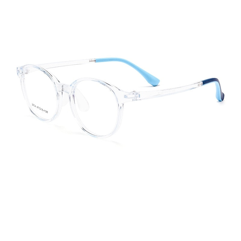 Yimaruili Children's Unisex Full Rim Tr 90 Round Eyeglasses 2604et Full Rim Yimaruili Eyeglasses Light Blue
