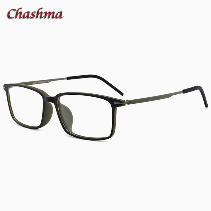 Chashma Ochki Unisex Full Rim Square Ultem Tr 90 Stainless Steel Eyeglasses 2601 Full Rim Chashma Ochki