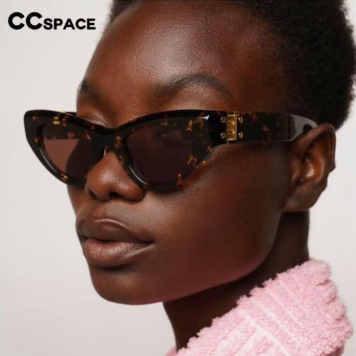 CCspace Women's Full Rim Cat Eye Resin Frame Sunglasses 54473 Sunglasses CCspace Sunglasses