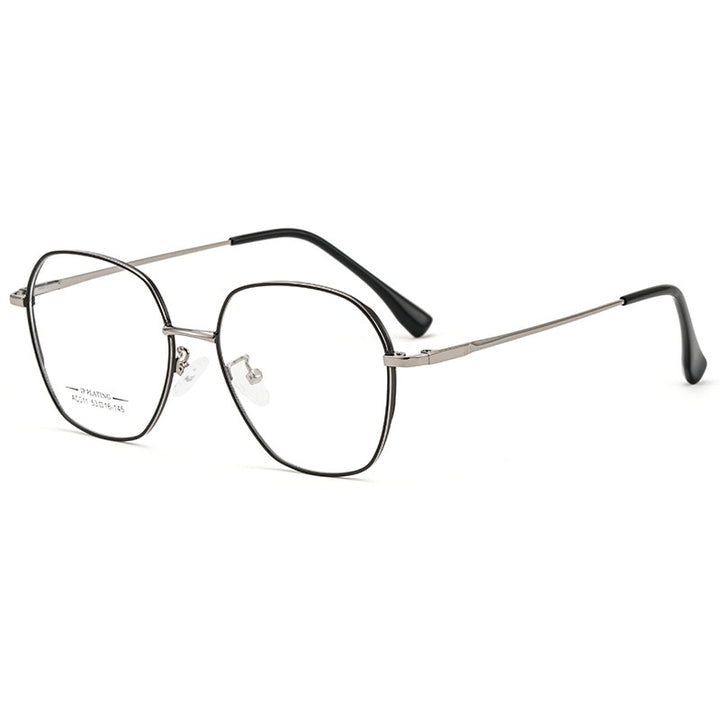 Yimaruili Unisex Full Rim Polygon Square Alloy Frame Eyeglasses AC011 Full Rim Yimaruili Eyeglasses Black Gun
