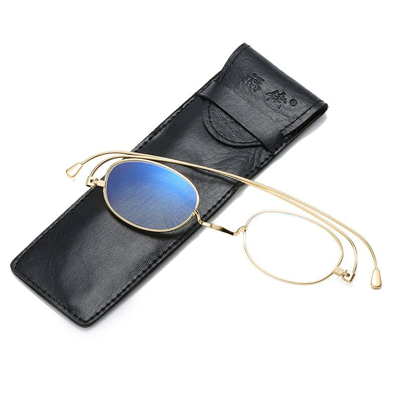 Hdcrafter Unisex Full Rim Round Oval Alloy Anti Blue Reading Glasses Reading Glasses Hdcrafter Eyeglasses