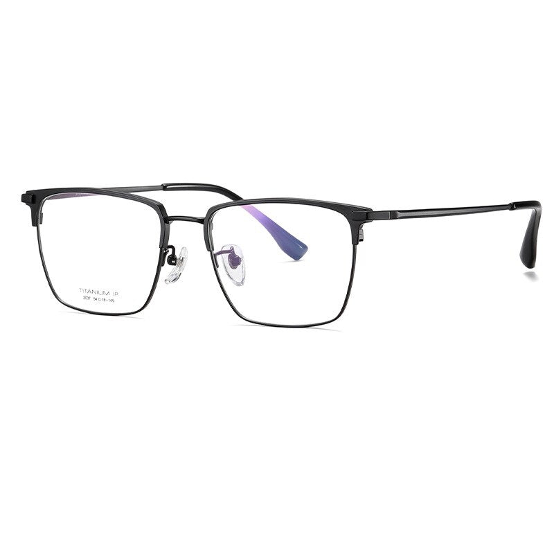 Hotochki Men's Full Rim Square Titanium Frame Eyeglasses Yj2037 Full Rim Hotochki