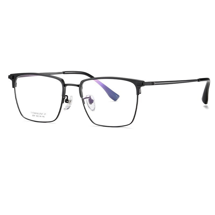 Hotochki Men's Full Rim Square Titanium Frame Eyeglasses Yj2037 Full Rim Hotochki