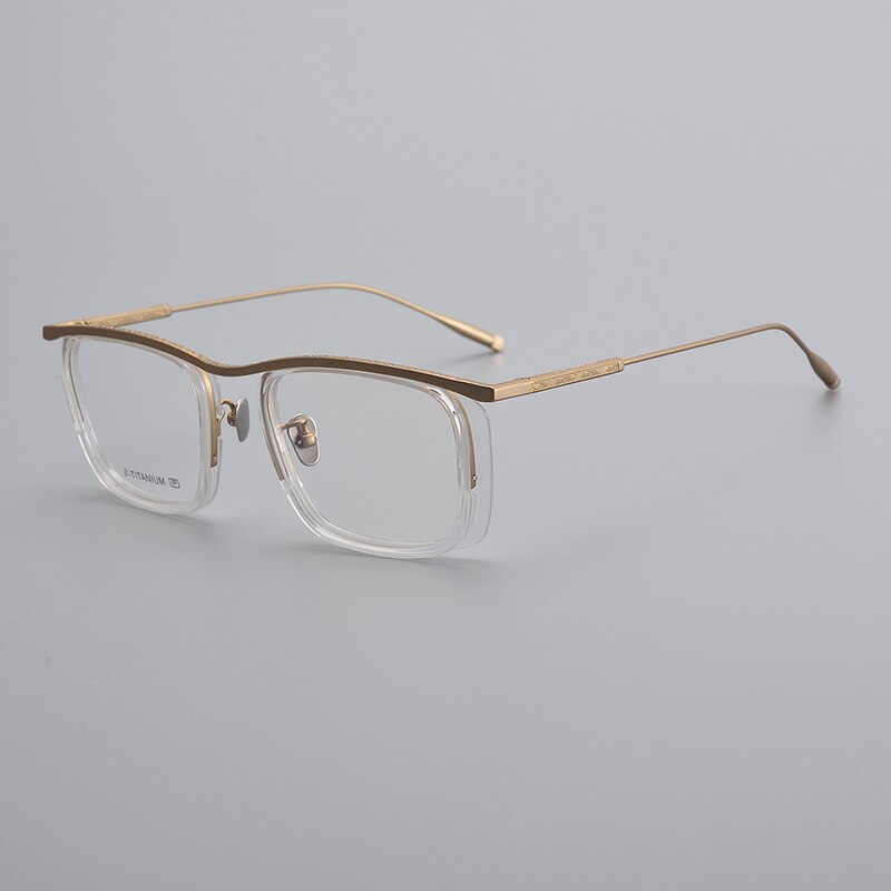 Muzz Unisex Full Rim Square Acetate Titanium Eyeglasses R1ki Full Rim Muzz C4