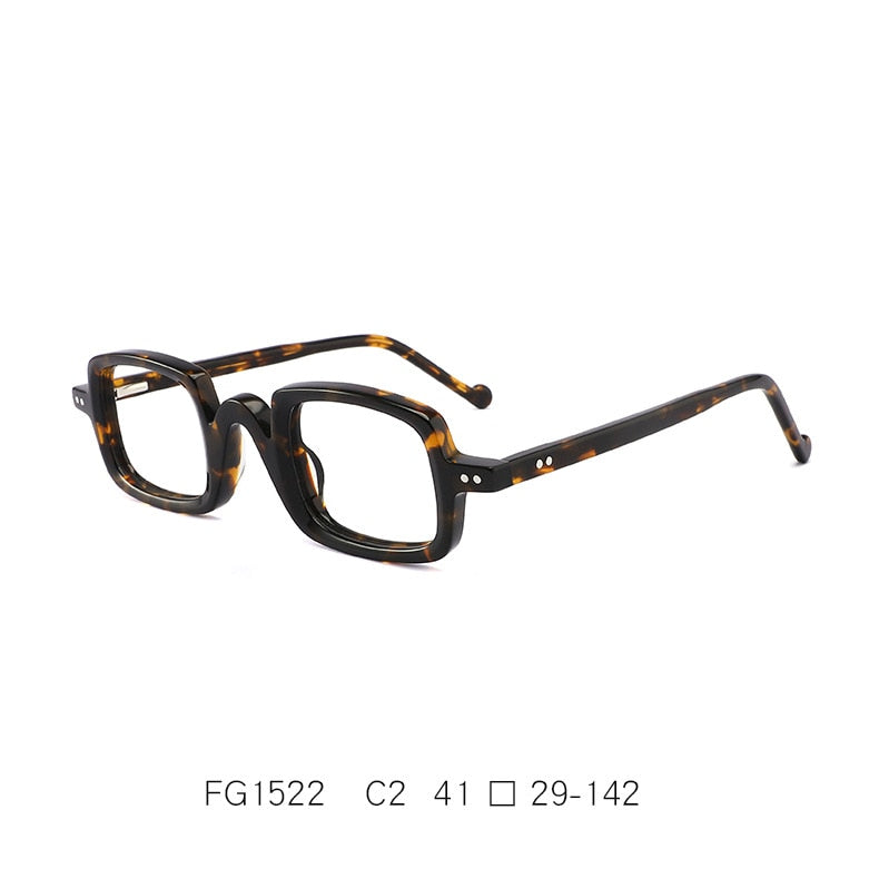 CCspace Unisex Full Rim Square Handcrafted Acetate Eyeglasses 55240 Full Rim CCspace C2Leopard China