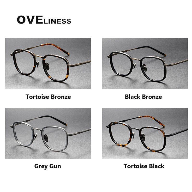 Oveliness Unisex Full Rim Square Acetate Titanium Eyeglasses Alcor Full Rim Oveliness