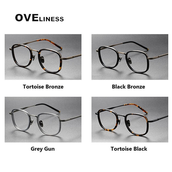 Oveliness Unisex Full Rim Square Acetate Titanium Eyeglasses Alcor Full Rim Oveliness