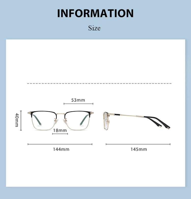 Bclear Unisex Full Rim Square Titanium Eyeglasses Wdpt915 Full Rim Bclear