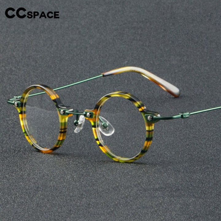 CCspace Women's Full Rim Round Acetate Eyeglasses 55275 Full Rim CCspace