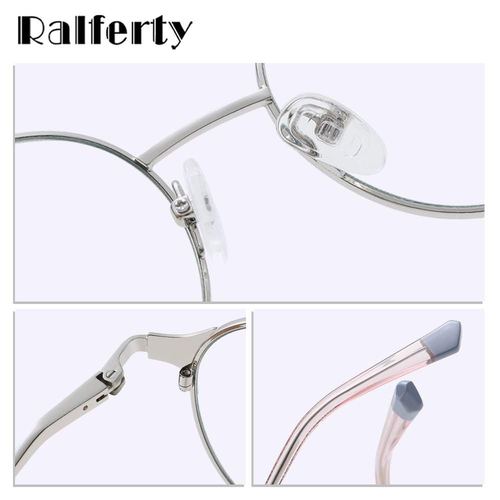 Ralferty Women's Full Rim Round Acetate Alloy Eyeglasses D8630 Full Rim Ralferty   