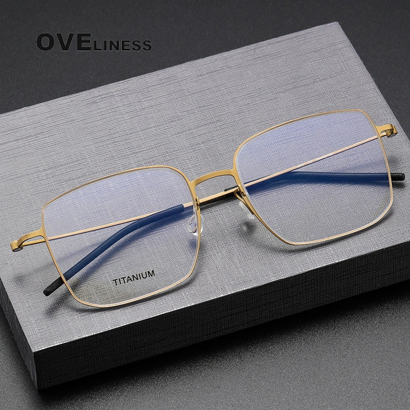 Oveliness Unisex Full Rim Square Screwless Titanium Eyeglasses 5511 Full Rim Oveliness