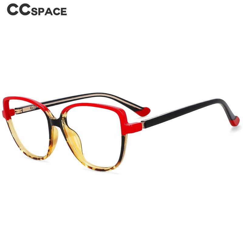 CCspace Unisex Full Rim Square Cat Eye Tr 90 Titanium Eyeglasses 55682 Full Rim CCspace