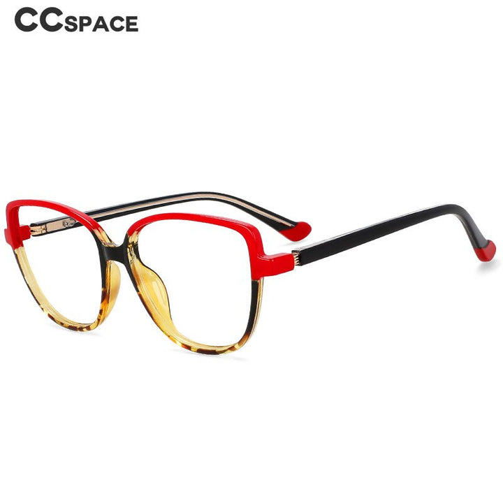 CCspace Unisex Full Rim Square Cat Eye Tr 90 Titanium Eyeglasses 55682 Full Rim CCspace