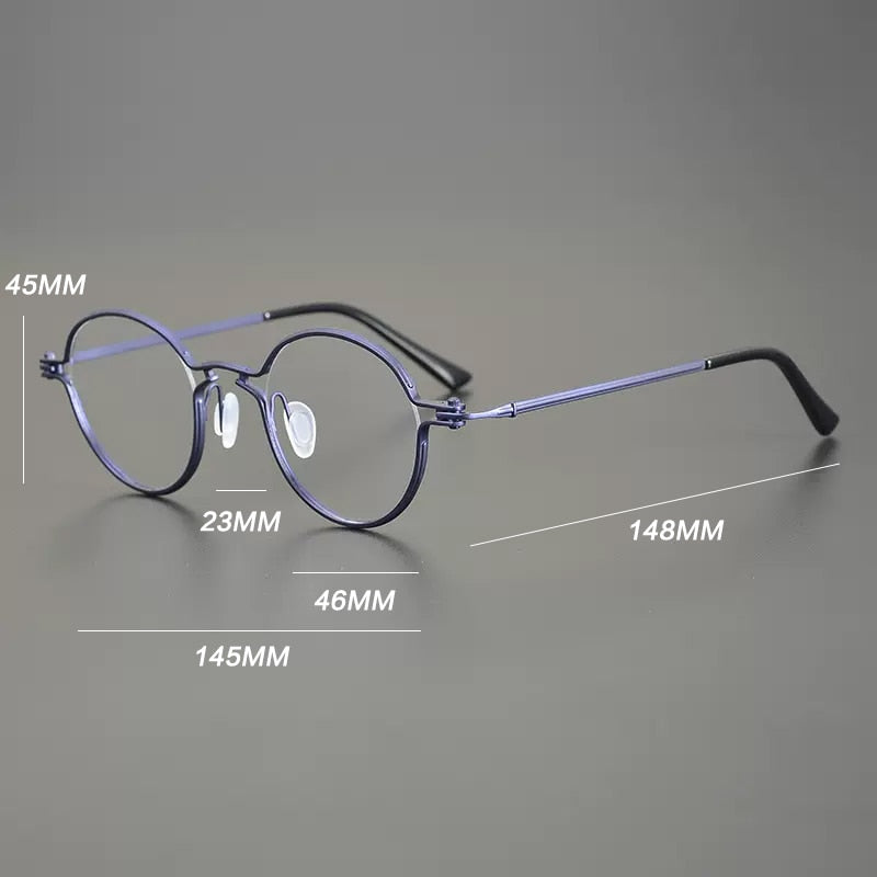 Gatenac Unisex Full Rim Round Titanium Eyeglasses Gxyj899 Full Rim Gatenac