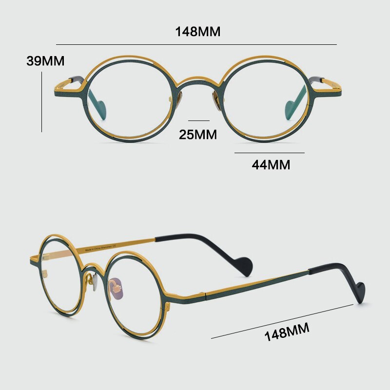 Gatenac Unisex Full Rim Round Titanium Eyeglasses Gxyj999 Full Rim Gatenac