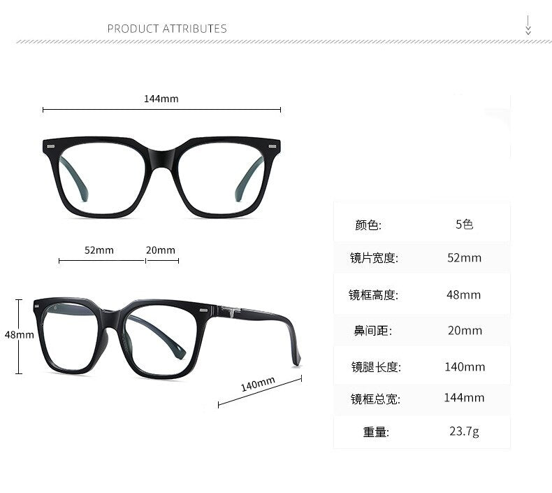 CCspace Unisex Full RIm Square Tr 90 Titanium Eyeglasses 55171 Full Rim CCspace