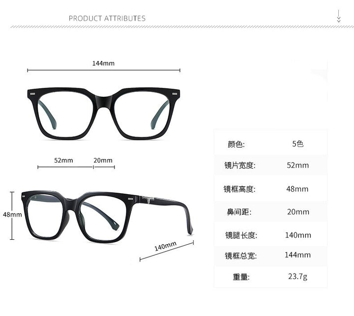 CCspace Unisex Full RIm Square Tr 90 Titanium Eyeglasses 55171 Full Rim CCspace