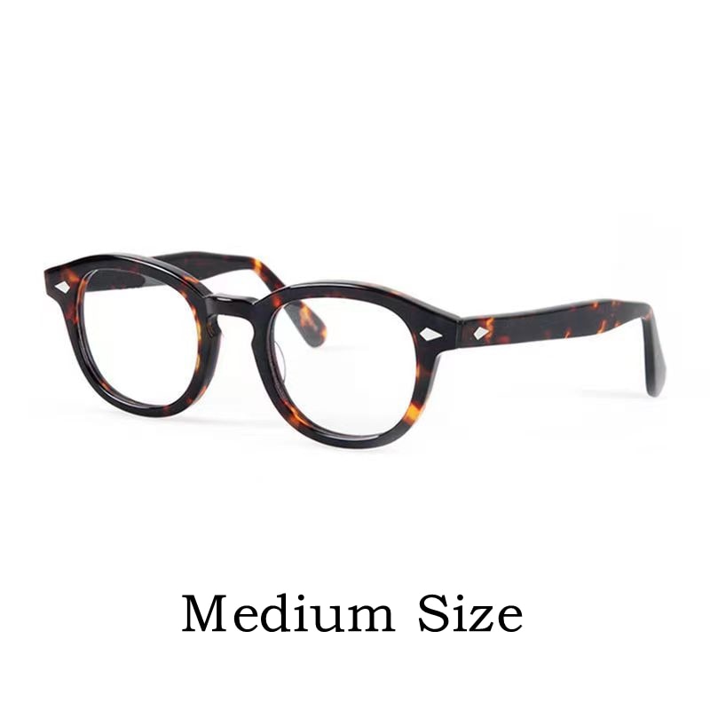 Yimaruili Unisex Full Rim Round Acetate Eyeglasses Three Sizes Y1915 Full Rim Yimaruili Eyeglasses M Tortoiseshell