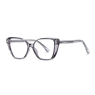 Ralferty Women's Full Rim Square Cat Eye Tr 90 Acetate Eyeglasses D908 Full Rim Ralferty China C25 Clear Gray