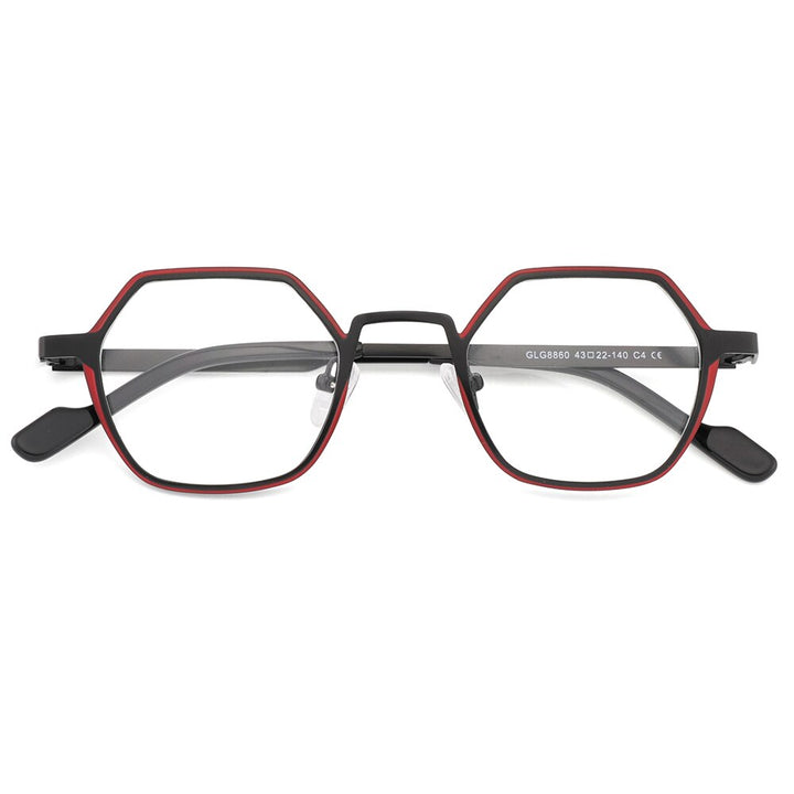 Laoyehui Unisex Full Rim Polygon Round Alloy Hyperopic Reading Glasses Anti Blue Light Glg8860 Reading Glasses Laoyehui