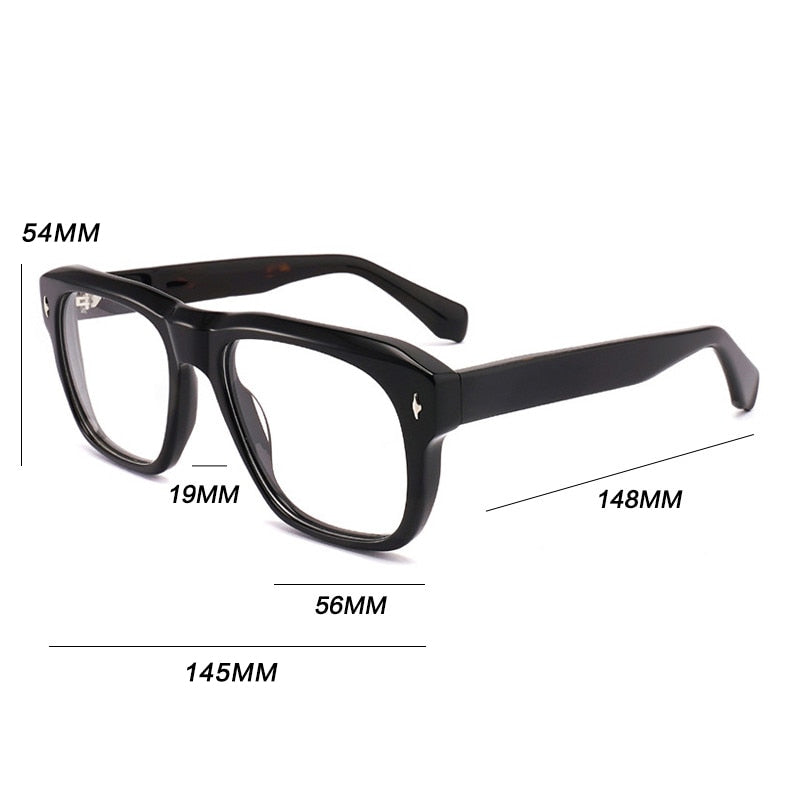 Gatenac Unisex Full Rim Square Acetate Frame Eyeglasses Gxyj772 Full Rim Gatenac