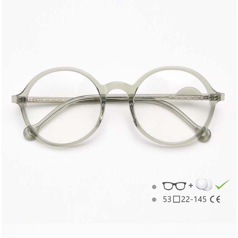 CCspace Unisex Full Rim Round Acetate Frame Eyeglasses 54613 Full Rim CCspace Green China