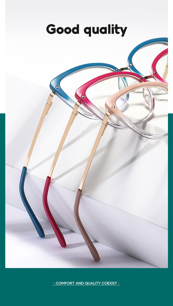 Gmei Women's Full Rim TR 90 Metal Cat Eye Frame Eyeglasses 2076 Full Rim Gmei Optical
