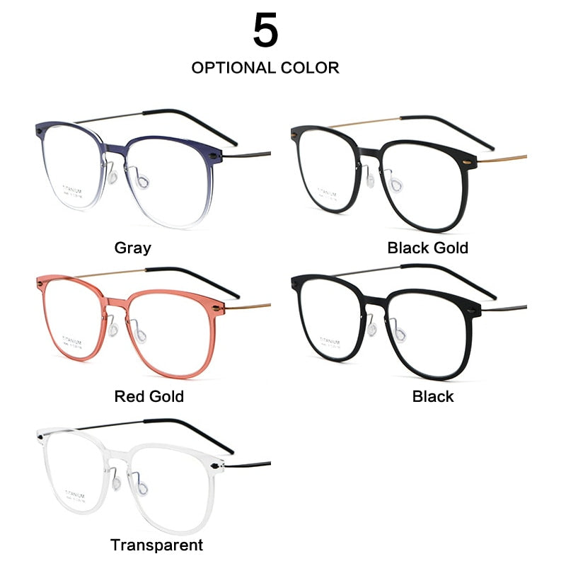 Muzz Unisex Full Rim Square Screwless Handcrafted Acetate IP Titanium Eyeglasses N6459 Full Rim Muzz