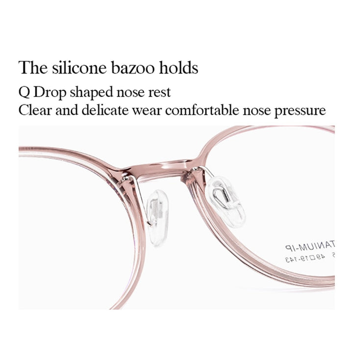 Hotony Unisex Full Rim Round Tr 90 Alloy Eyeglasses 5825m Full Rim Hotony