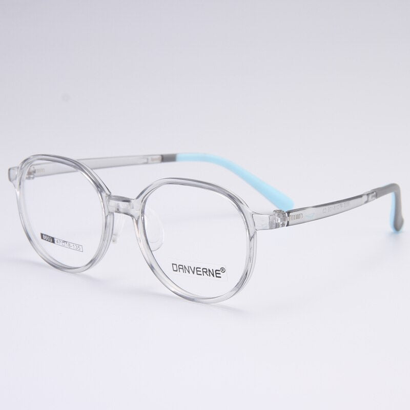 Gmei Unisex Children's Full Rim Round Silicone TR90 Eyeglasses 8603 Full Rim Gmei Optical Grey  