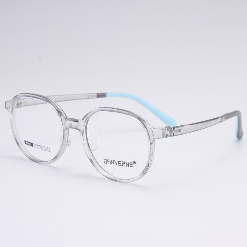 Gmei Unisex Children's Full Rim Round Silicone TR90 Eyeglasses 8603 Full Rim Gmei Optical Grey
