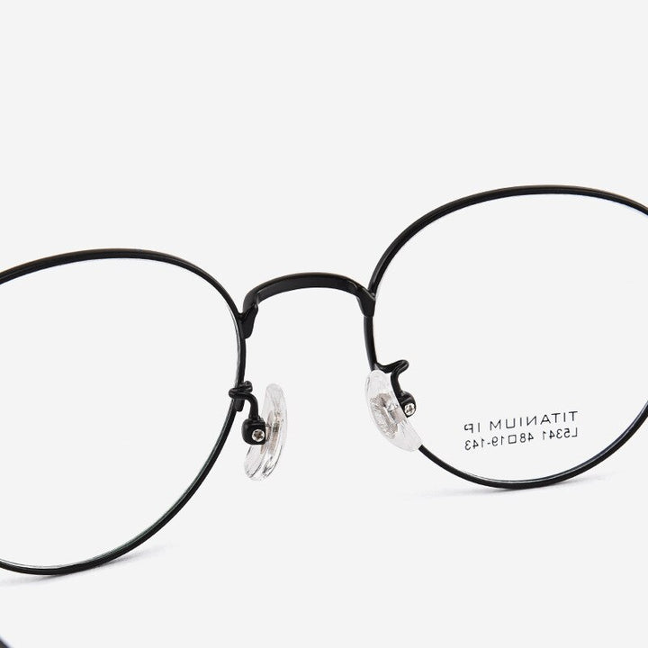 Bclear Unisex Full Rim Round Titanium Eyeglasses Lb5341 Full Rim Bclear