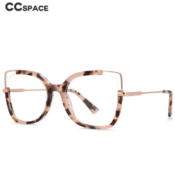 CCspace Women's Full Rim Square Acetate Alloy Eyeglasses 55328 Full Rim CCspace