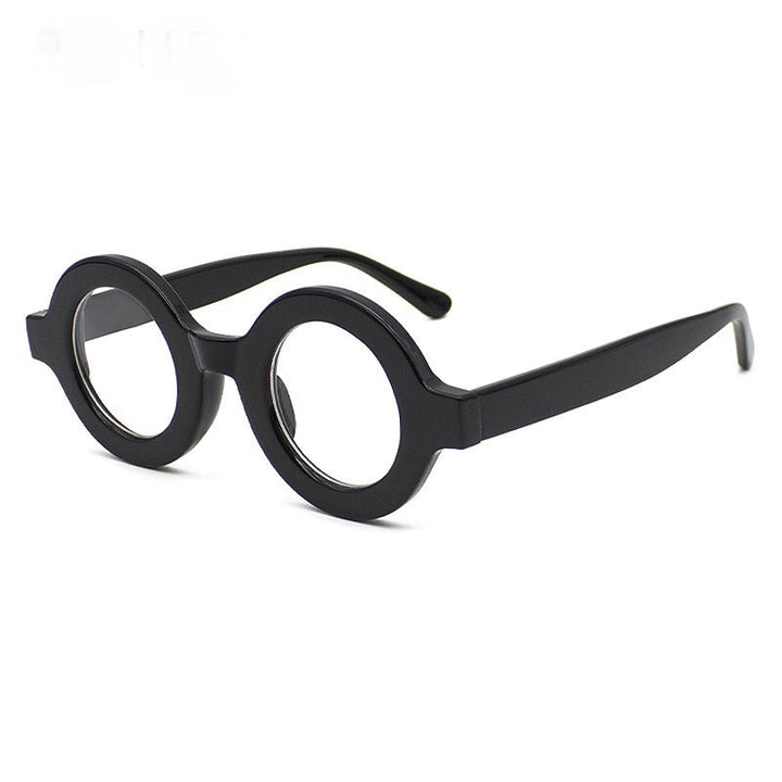 CCspace Unisex Full Rim Round Acetate Eyeglasses 55513 Full Rim CCspace China C1Black