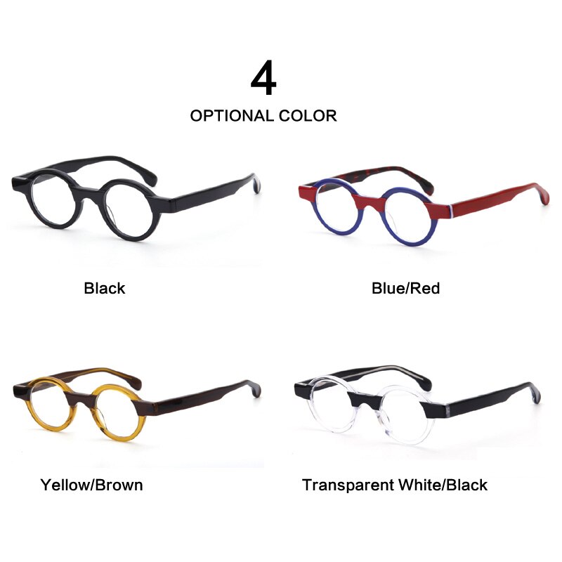 Muzz Unisex Full Rim Round Acetate Punk Frame Eyeglasses 56002 Full Rim Muzz