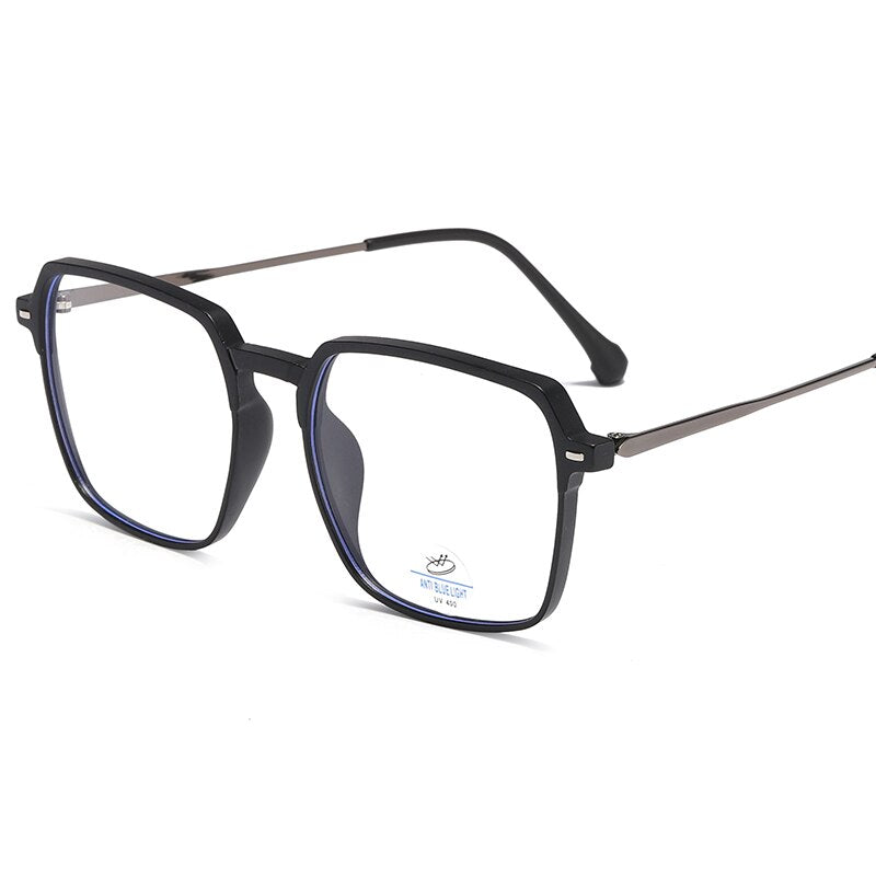 Reven Jate Unisex Full Rim Square Tr 90 Eyeglasses 81249 Full Rim Reven Jate matt black