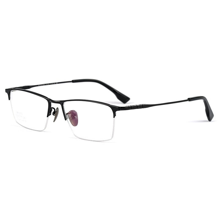 Hotochki Men's Semi Rim Square Tr 90 Titanium Frame Eyeglasses Bv6010 Semi Rim Hotochki