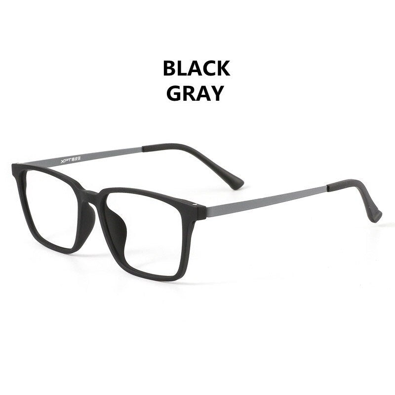 Handoer Unisex Full Rim Square Tr 90 Titanium Hyperopic +350 to +600 Photochromic Reading Glasses 9822-1 Reading Glasses Handoer +350 BLACK GRAY