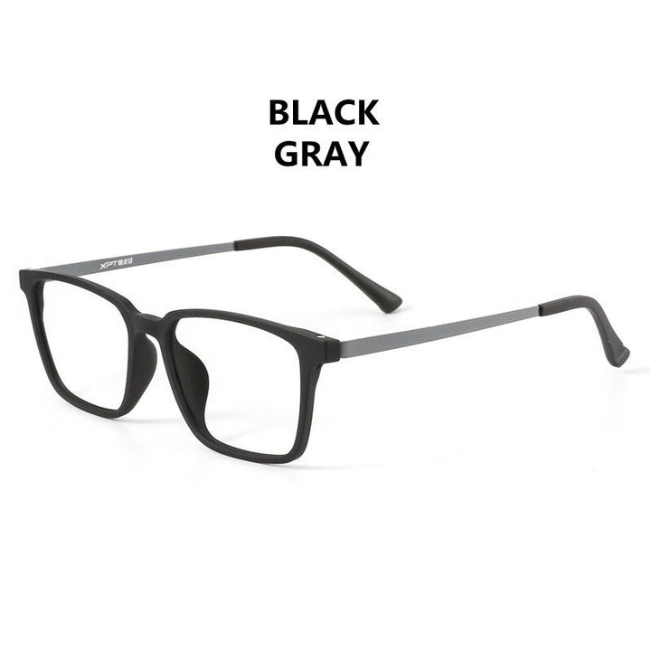 Handoer Unisex Full Rim Square Tr 90 Titanium Hyperopic +350 to +600 Photochromic Reading Glasses 9822-1 Reading Glasses Handoer +350 BLACK GRAY