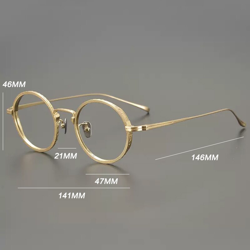 Gatenac Unisex Full Rim Round Titanium Eyeglasses Gxyj893 Full Rim Gatenac