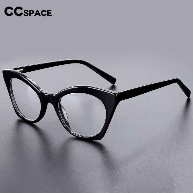 CCspace Unisex Full Rim Square Cat Eye Acetate Eyeglasses 55357 Full Rim CCspace
