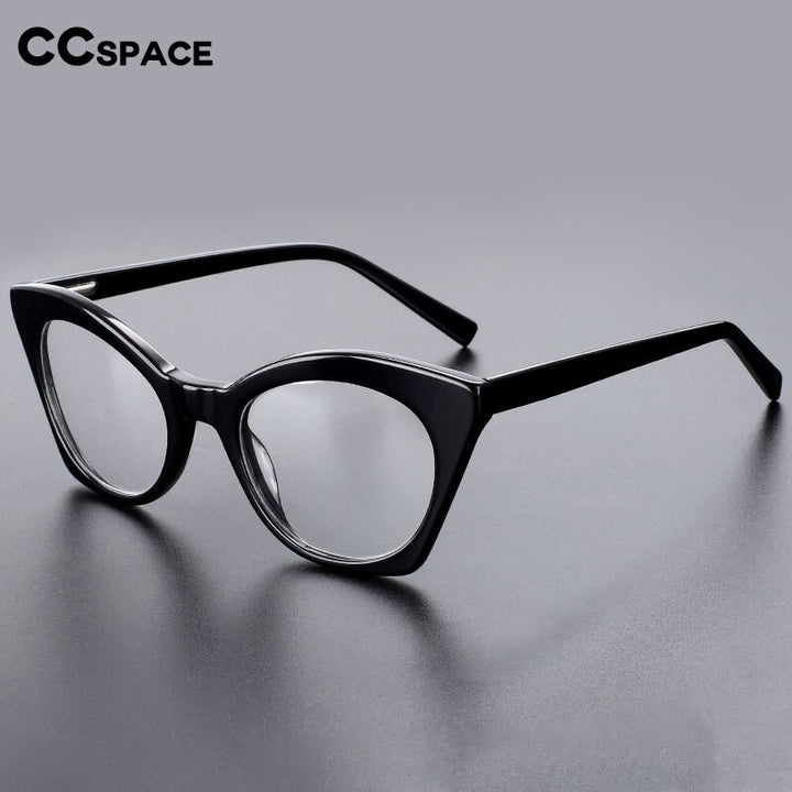 CCspace Unisex Full Rim Square Cat Eye Acetate Eyeglasses 55357 Full Rim CCspace