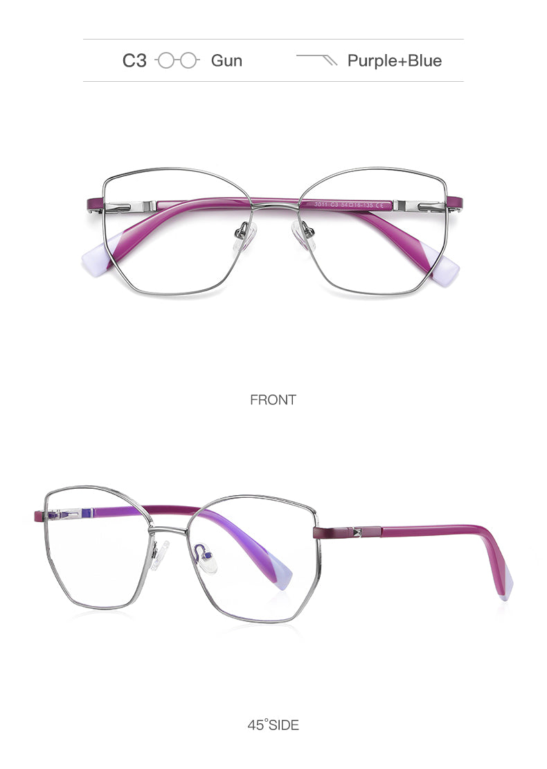 Gmei Unisex Full Rim Alloy Square Polygonal Frame Eyeglasses 3011 Full Rim Gmei Optical