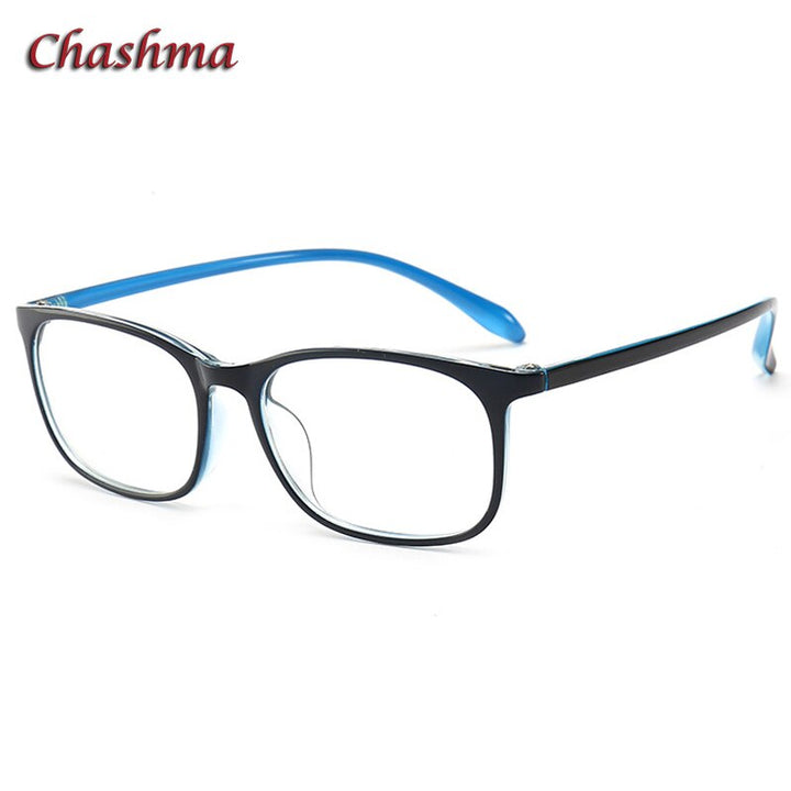 Chashma Ochki Unisex Full Rim Round Square Tr 90 Titanium Eyeglasses 6056 Full Rim Chashma Ochki Blue