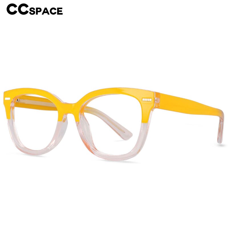 CCspace Unisex Full Rim Square Cat Eye Frame Eyeglasses 54607 Full Rim CCspace